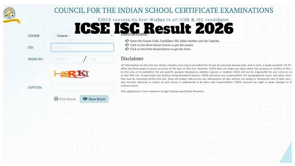CISCE परिणाम 2026 – ICSE कक्षा 10 और ISC कक्षा 12 के परिणाम cisce.org ...